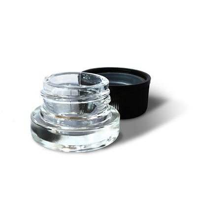Couvercles en plastique Récipient en verre concentré Dab Jar Grade alimentaire 5ml 6ml 9ml Matériau en verre