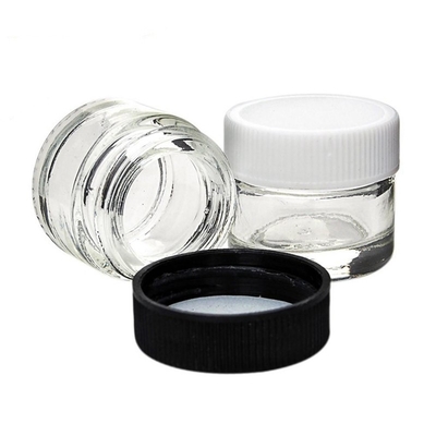 Accessoires de vapeur de qualité alimentaire, bocal en verre transparent pour l' huile de cire CBD Crystal