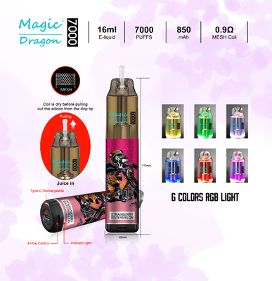Cigarette électronique jetable en gros 18 ml 850 mAh 7000 bouffées Vape Pen rechargeable
