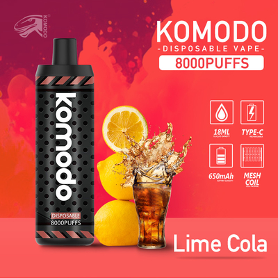 Komodo 8000 Puffs dispositif avec une bobine en treillis Mini Ecigarette
