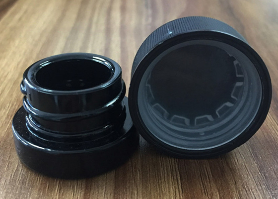 Tous les accessoires de vapeur noire Bouteille en verre résistant aux collants avec couvercle à vis