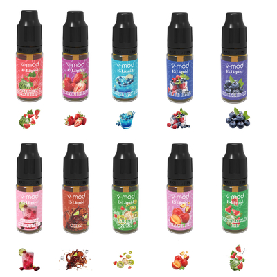 70VG / 30PG Liquide de vapotage de cigarette électronique 10x10ml pour toutes les vapoteurs de cigarette électronique