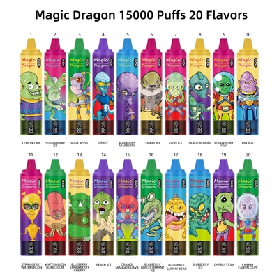 Le Dragon Magique de Komodo 15000 Puffs écran LCD jetable 20 saveurs