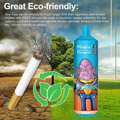 Commodore Magic Dragon 9000 Puffs Vape Pen jetable Pré-rempli Arôme de fruits